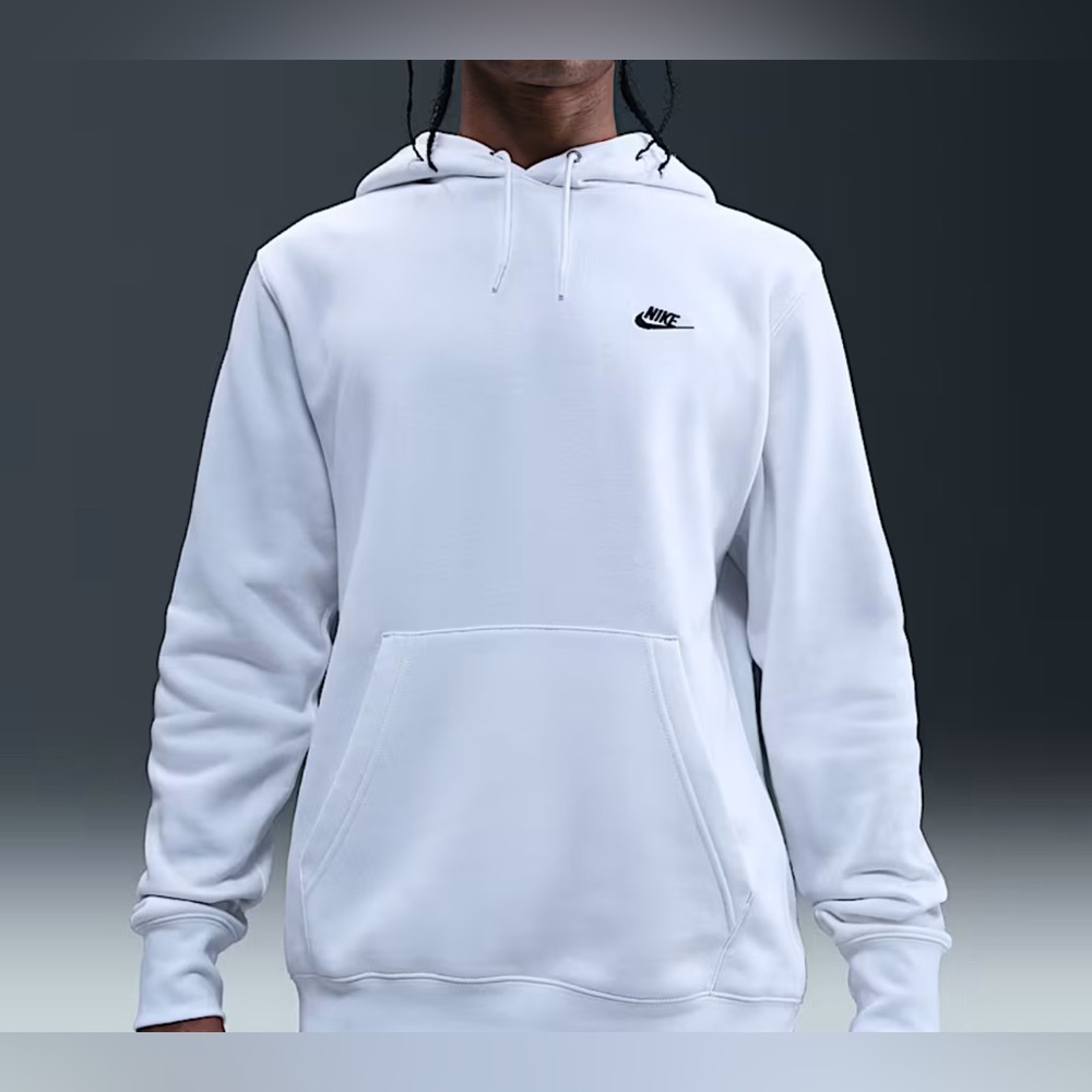 Nike Men's White and Black Hoodie